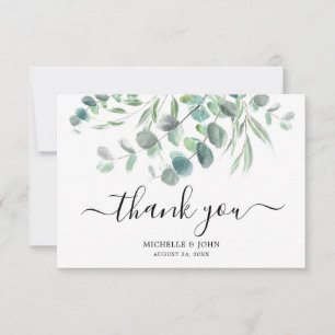 Elegant Eucalyptus Waterverf Weddenschap Bedankkaart