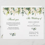Elegant Eucalyptus Waterverf Wedding Programme (Voorkant / Achterkant)