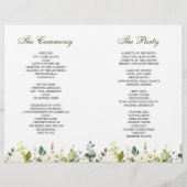 Elegant Eucalyptus Waterverf Wedding Programme (Achterkant)