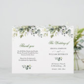 Elegant Eucalyptus Waterverf Wedding Programme (Staand voorkant)