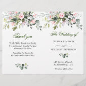Elegant Eucalyptus Waterverf Wedding Programme (Voorkant)