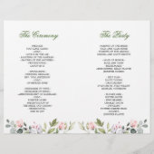Elegant Eucalyptus Waterverf Wedding Programme (Achterkant)