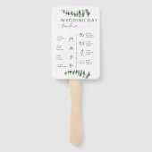 Elegant Eucalyptus Waterverf Wedding Programme Handwaaier (Achterkant)