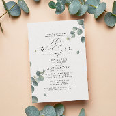 Elegant Eucalyptus Weddenschap Alle in één RSVP QR Kaart
