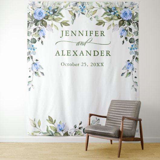 Elegant Eucalyptus Weddenschap Foto Booth Backdrop Wandkleed (In situ)