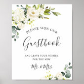 Elegant Eucalyptus Weddenschap Ons Guestbook Poster (Voorkant)