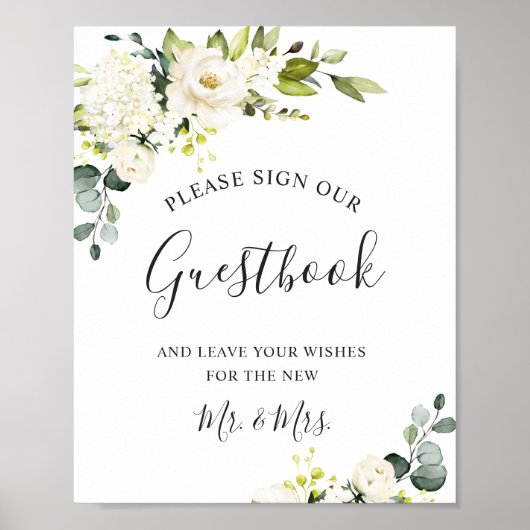 Elegant Eucalyptus Weddenschap Ons Guestbook Poster (Voorkant)