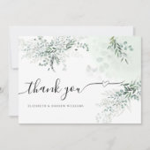 Elegant Eucalyptus Wedding Bedankkaart (Voorkant)