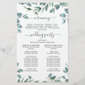 Elegant Eucalyptus Wedding Ceremony Programme (Achterkant)
