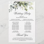 Elegant Eucalyptus Wedding Ceremony Programme (Achterkant)