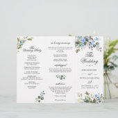 Elegant Eucalyptus Wedding Ceremony Programme (Staand voorkant)