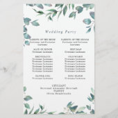 Elegant Eucalyptus Wedding Ceremony Programme (Achterkant)