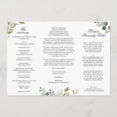 Elegant Eucalyptus Wedding Ceremony Programme Kaart (Achterkant)