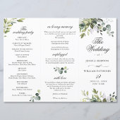 Elegant Eucalyptus Wedding Ceremony Programme Kaart