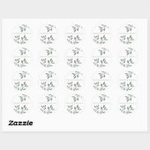 Elegant Eucalyptus Wedding Envelope Seal Ronde Sticker (Vel)