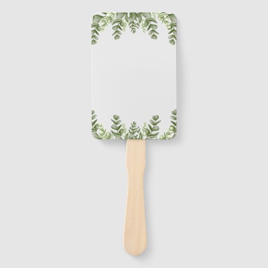 Elegant Eucalyptus Wedding Hand Fan Handwaaier (Voorkant)