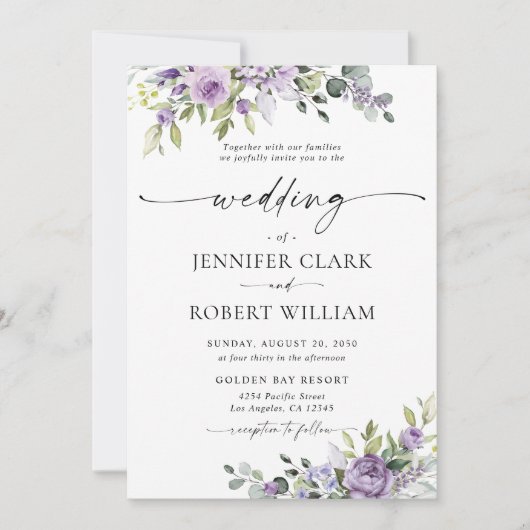 Elegant Eucalyptus Wedding Invitation (Devant)