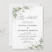 Elegant Eucalyptus Wedding Invitation Kaart (Voorkant)