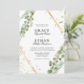 Elegant Eucalyptus Wedding Kaart (Staand voorkant)