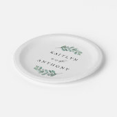 Elegant Eucalyptus Wedding Papieren Bordje (Gekanteld)