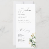 Elegant Eucalyptus Wedding Programme (Voorkant)