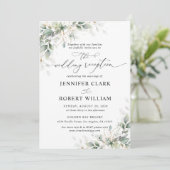 Elegant Eucalyptus Wedding Reception Invitation  (Debout devant)