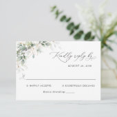  Elegant Eucalyptus Wedding RSVP Card (Debout devant)