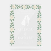 Elegant Eucalyptus Wedding Welcome Acryl Bord (Voorkant)