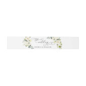 Elegant Eucalyptus White Roses Floral Wedding Uitnodigingen Wikkel (Vlak)