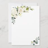 Elegant Eucalyptus White Roses REHEARSAL DINNER Kaart (Achterkant)