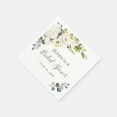 Elegant Eucalyptus White Roses Vrijgezellenfeest Servet (Hoek)