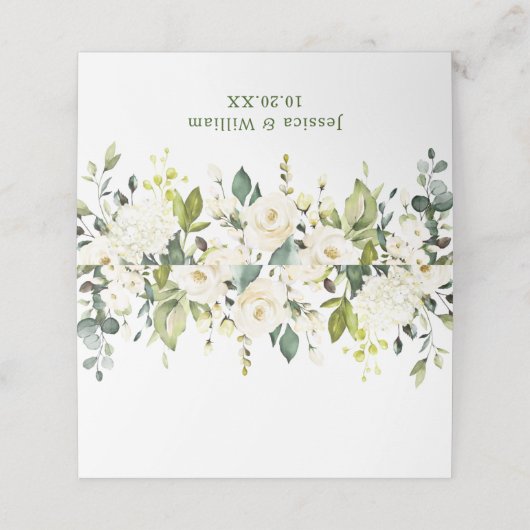 Elegant Eucalyptus White Roses Wedding Table (Buitenkant ongevouwen)