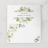 Elegant Eucalyptus White Roses Weduwgoedkaart (Buitenkant ongevouwen)