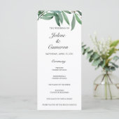 Elégant Eucalyptus White Wedding Programme (Debout devant)
