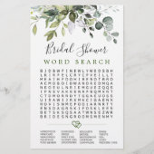 Elegant Eucalyptus Word Search Vrijgezellenfeest (Voorkant)