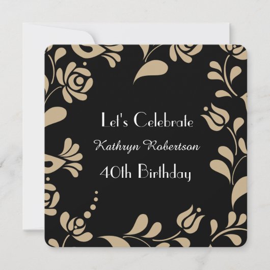 Elegant European Folk Art Birthday Kaart (Voorkant)