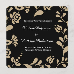 Elegant European Folk Art Wedding Kaart