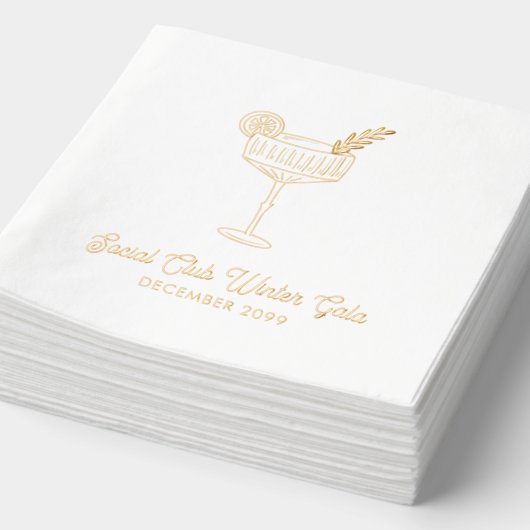 Élégant Événement Gold Foil Cocktail Napkins (Détail)