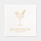 Élégant Événement Gold Foil Cocktail Napkins (Recto)