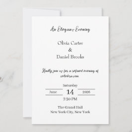 Elegant Evening Classic Wedding Invitation Kaart