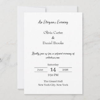 Elegant Evening Classic Wedding Invitation Kaart
