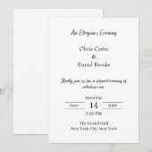 Elegant Evening Classic Wedding Invitation Kaart (Voorkant / Achterkant)