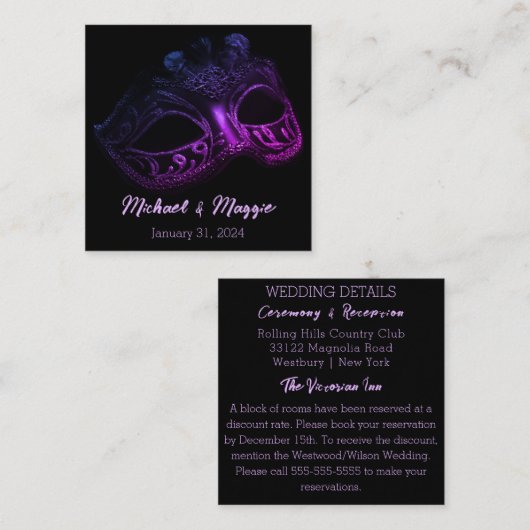 Elegant Evening Informatiekaartje (Voorkant / Achterkant)