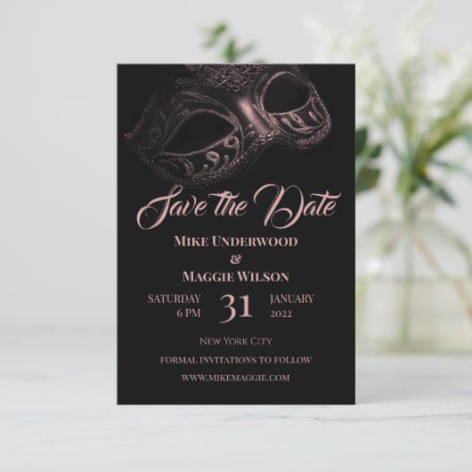 Elegant Evening Wedding Save The Date (Staand voorkant)