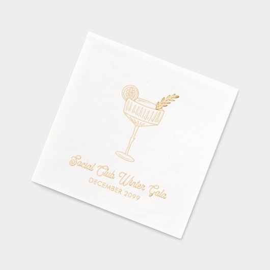 Elegant Event Gold Foil Cocktail servetten (Links)