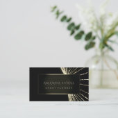 Elegant Event Planner Black Framed Golden Lights Visitekaartje (Staand voorkant)