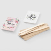 Élégant éventail à main de mariage "Merci" à fleur (Non-assemblé)