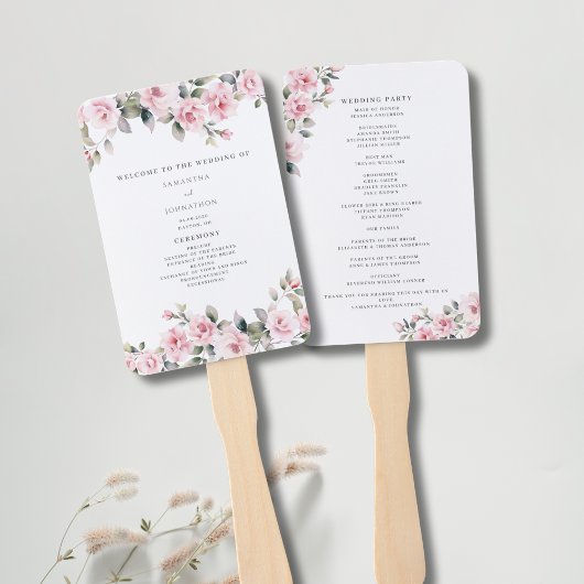 Élégant éventail à main pour programme de mariage