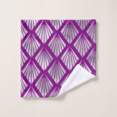Élégant éventail argent violet Art Déco diamant (Gant de toilette)