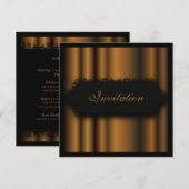 Elegant Events Chocolate Black Invitation Kaart (Voorkant / Achterkant)
